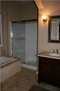 private bathroom with large 2 person shower